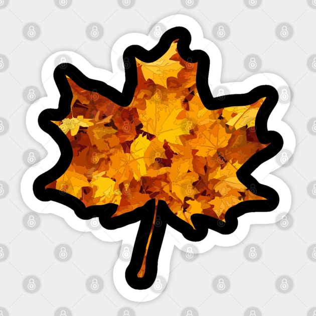 Fall Autumn Maple Leaf Sticker by Muzehack